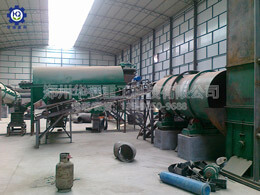 新型有機(jī)肥濕法造粒現(xiàn)場(chǎng)